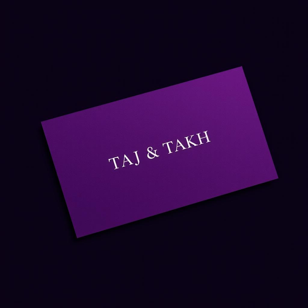 A sleek and modern business card featuring a rich purple background with a subtle light black shade for depth