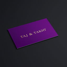 A sleek and modern business card featuring a rich purple background with a subtle light black shade for depth