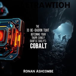 A dramatic split image illustrating the contrasting themes of modern technology and the harsh reality of cobalt mining