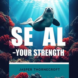 A flat book cover design featuring a bold, eye-catching title "SEAL-Your-Strength" in large, dynamic font prominently placed at the center