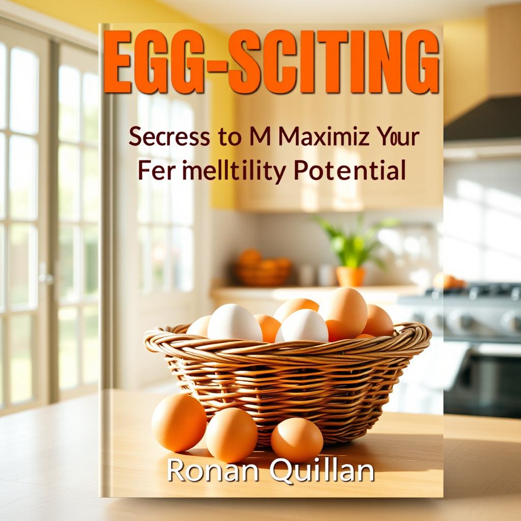 A flat book cover design featuring a realistic image of a sunny, vibrant kitchen, filled with natural light