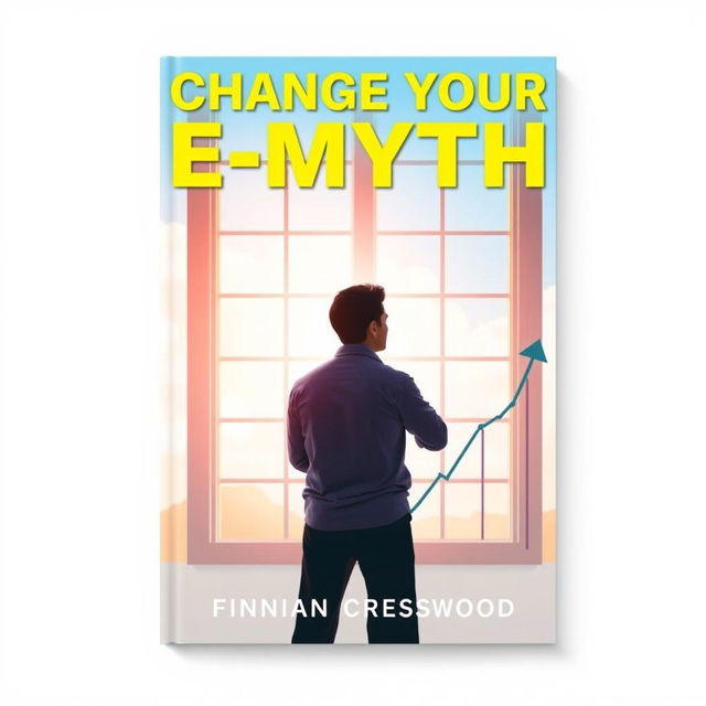 A flat book cover design featuring a large, bold title in an eye-catching font that reads 'Change Your E-Myth' prominently at the top