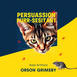 A flat book cover design titled 'Persuasion Purr-sistence' in large, bold font at the top, with the author's name 'Orson Grimsby' in a smaller font directly below it