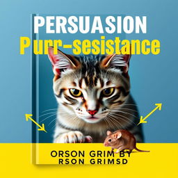 A flat book cover design titled 'Persuasion Purr-sistence' in large, bold font at the top, with the author's name 'Orson Grimsby' in a smaller font directly below it