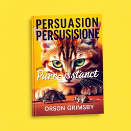 A book cover design titled 'Persuasion Purr-sistence' in large, bold font at the top