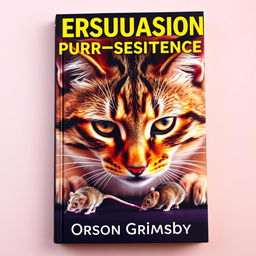 A book cover design titled 'Persuasion Purr-sistence' in large, bold font at the top