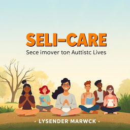 A book cover design featuring the bold, eye-catching title in large font: 'SELF-CARE Secrets to Empower Autistic Lives' by Lysander Marwick