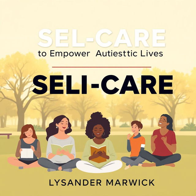 A book cover design featuring the bold, eye-catching title in large font: 'SELF-CARE Secrets to Empower Autistic Lives' by Lysander Marwick