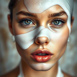 A close-up portrait of a beautiful woman with a captivating expression