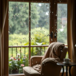 A cozy interior scene featuring a warm, inviting room with soft lighting