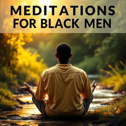 A striking, realistic thumbnail depicting a serene and contemplative scene of a Black man sitting peacefully in nature