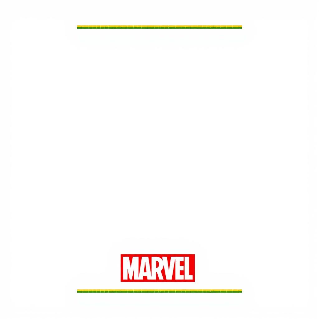 A blank trading card template featuring thin green and gold borders