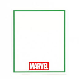 A blank trading card template featuring thin green and gold borders