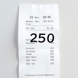 An edited receipt featuring a layout typical of a retail or restaurant receipt