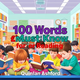 A vibrant and realistic classroom setting filled with engaged children reading together, showcasing a colorful and inviting atmosphere