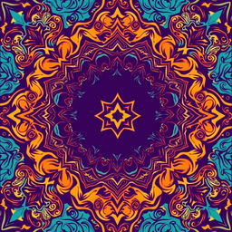 A stunning flat cover design that completely fills the entire square space with intricate, detailed patterns and bold colors