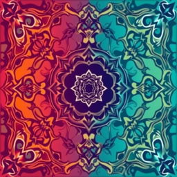 A stunning flat cover design that completely fills the entire square space with intricate, detailed patterns and bold colors