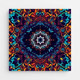 A stunning flat cover design that completely fills the entire square space with intricate, detailed patterns and bold colors