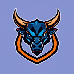 A modern logo design featuring a Bull Head, designed in an esport style