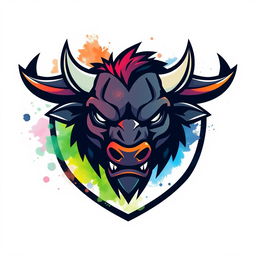 A striking logo design featuring a bull head, embodying the fierce spirit of esports