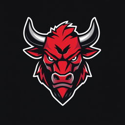 A bold and modern logo design featuring a stylized bull head, crafted in a sleek vector style