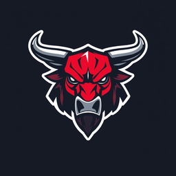A bold and modern logo design featuring a stylized bull head, crafted in a sleek vector style