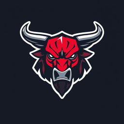 A bold and modern logo design featuring a stylized bull head, crafted in a sleek vector style