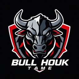 A bold and modern logo design featuring a stylized bull head, crafted in a sleek vector style