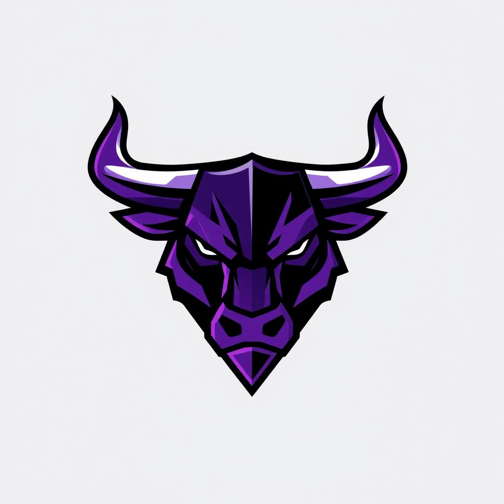 A modern and sleek esport logo featuring a stylized bull head