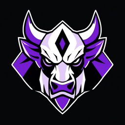 A modern and sleek esport logo featuring a stylized bull head