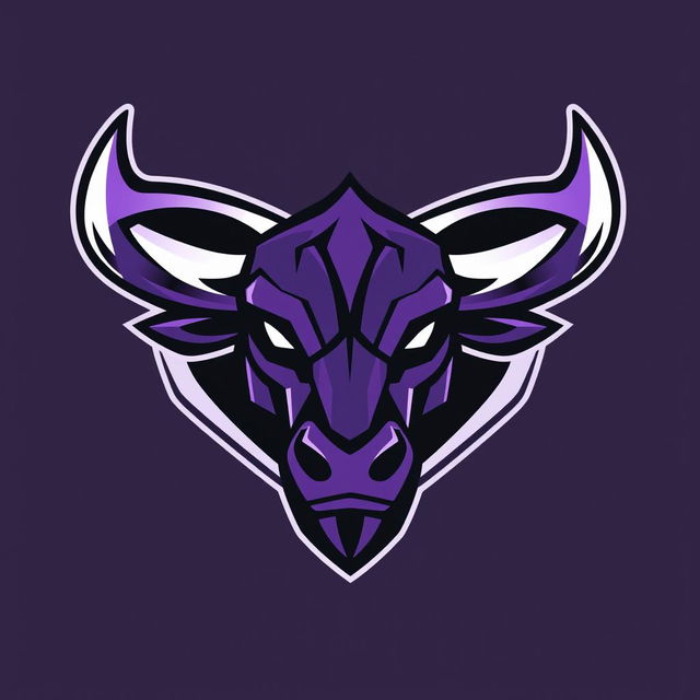 A modern and sleek esport logo featuring a stylized bull head