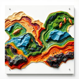 A realistic flat cover design that completely fills the entire square, using 100% of the space with no empty areas, showcasing vivid imagery and textures