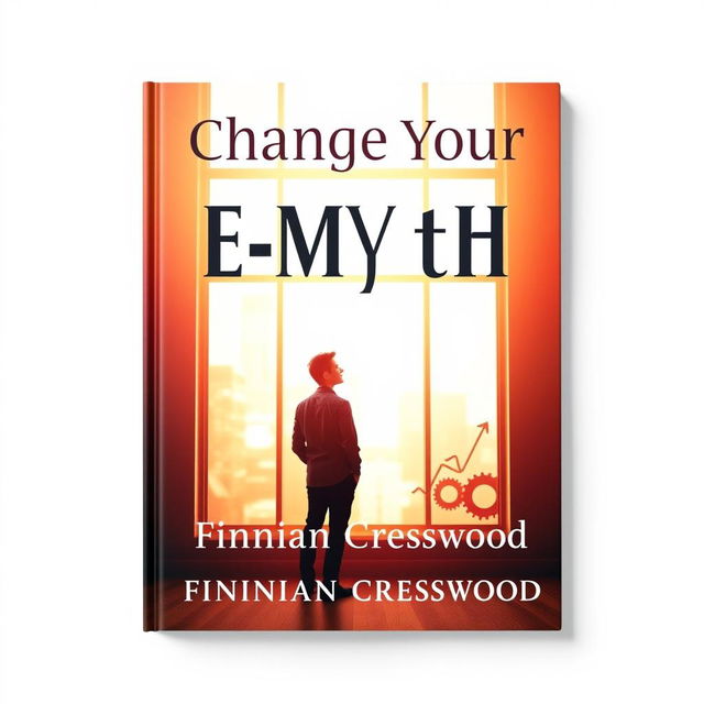 A flat book cover design featuring a large, bold title in an inviting font: "Change Your E-Myth" prominently at the top, with the author name "Finnian Cresswood" in a smaller, elegant font below the title