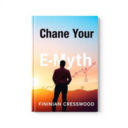 A flat book cover design featuring a large, bold title in an inviting font: "Change Your E-Myth" prominently at the top, with the author name "Finnian Cresswood" in a smaller, elegant font below the title