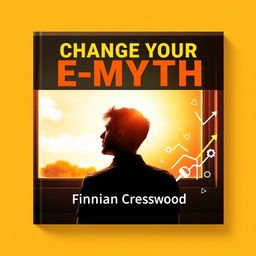 A flat book cover design titled 'Change Your E-Myth' in **bold, large font** at the top center, with the author name 'Finnian Cresswood' in a smaller font below the title, centered as well