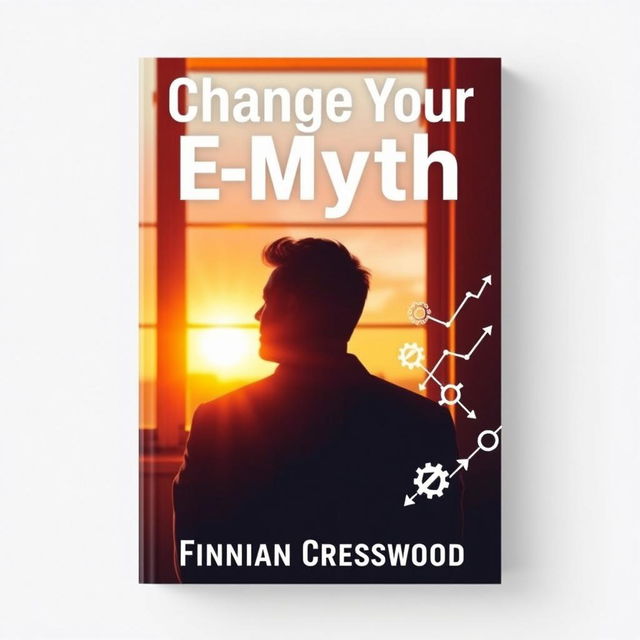 A flat book cover design titled 'Change Your E-Myth' in **bold, large font** at the top center, with the author name 'Finnian Cresswood' in a smaller font below the title, centered as well