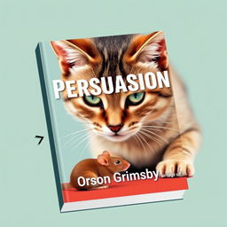 A flat book cover design titled 'Persuasion Purr-sistence' in large, bold letters, with the author name 'Orson Grimsby' displayed in a smaller font directly underneath the title