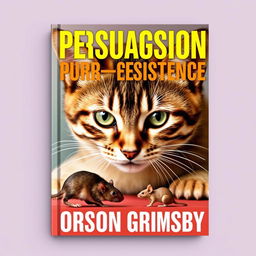 A flat book cover design titled 'Persuasion Purr-sistence' in large, bold letters, with the author name 'Orson Grimsby' displayed in a smaller font directly underneath the title