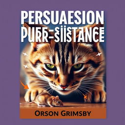 A flat cover design featuring a large, bold title "Persuasion Purr-sistence" at the top, with the author name "Orson Grimsby" in a smaller font positioned neatly underneath the title