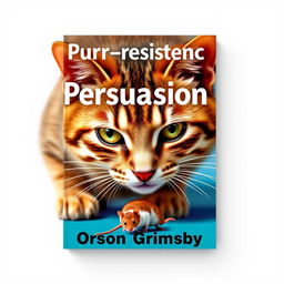 A flat cover design featuring a large, bold title "Persuasion Purr-sistence" at the top, with the author name "Orson Grimsby" in a smaller font positioned neatly underneath the title
