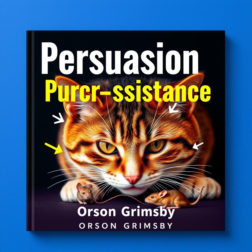 A flat cover design featuring a large, bold title "Persuasion Purr-sistence" at the top, with the author name "Orson Grimsby" in a smaller font positioned neatly underneath the title
