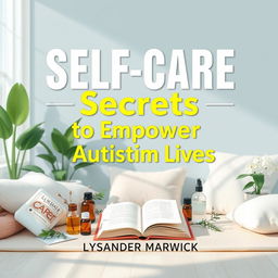 A flat book cover design titled 'SELF-CARE Secrets to Empower Autistic Lives' by author Lysander Marwick