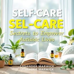 A flat book cover design titled 'SELF-CARE Secrets to Empower Autistic Lives' by author Lysander Marwick