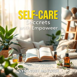 A flat book cover design titled "SELF-CARE Secrets to Empower Autistic Lives" by Lysander Marwick