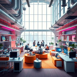 An eye-catching design showcasing the concept of 'Unlimited Flexworks' in a vibrant and dynamic setting