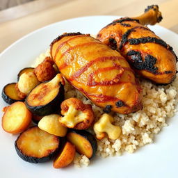 A delicious plate featuring a side view of a culinary arrangement
