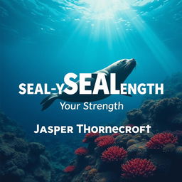 A flat book cover design featuring a bold and eye-catching title "SEAL-Your-Strength" in large, dynamic font at the center