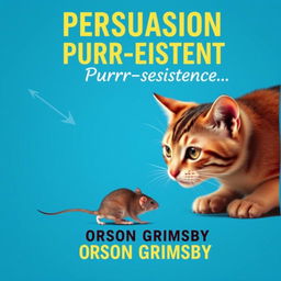 A flat book cover design featuring a large, bold title 'Persuasion Purr-sistence' at the top, with the author's name 'Orson Grimsby' in a smaller font directly underneath