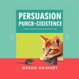A flat book cover design featuring a large, bold title 'Persuasion Purr-sistence' at the top, with the author's name 'Orson Grimsby' in a smaller font directly underneath