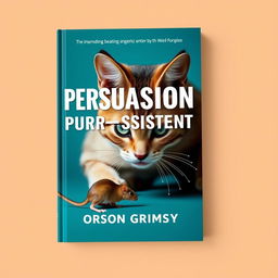 A flat book cover design titled 'Persuasion Purr-sistence' in large, bold font with the author's name 'Orson Grimsby' in a smaller font directly beneath it